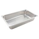 Winco Stainless Steel Perforated Full Size Steam Pan, 4 inch.