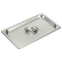 Winco 18/8 Stainless Steel Solid Cover Only - for 1/4-Size Steam Table Pan.