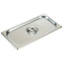 Winco 18/8 Stainless Steel Solid Cover Only - for 1/3-Size Steam Table Pan.