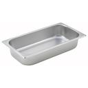 Winco 18/8 Stainless Steel Standard Weight Regular 1/3 Size Steam Table Pan, 2 1/2 inch.