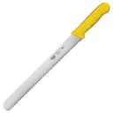 Winco Stal Wavy Edge Bread Slicer Knife with Yellow Polypropylene Handle, 12 inch -- 6 per case.