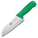 Winco Stal Santoku Knife with Green Polypropylene Handle, 7 inch -- 6 per case.