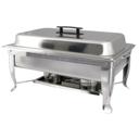 Winco Bellaire Folding Frame Stainless Steel Full Size Chafer, 8 Quart.