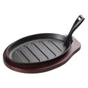 Winco Cast Iron 3 Piece Steak Platter with Gripper Set -- 12 set per case.