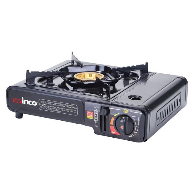Winco Black Portable Gas Stove with 9500 BTUs and Brass Burner -- 3 per ...