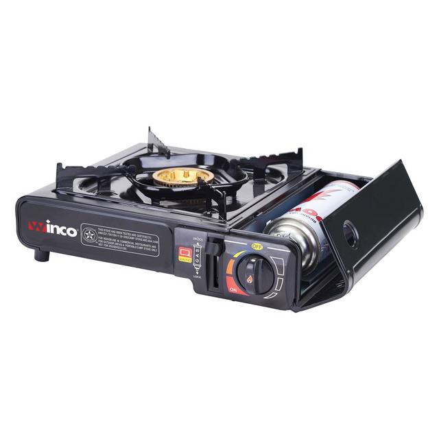 Winco Black Portable Gas Stove with 9500 BTUs and Brass Burner -- 3 per ...