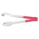 Winco Stainless Steel Heat Resistant Utility Tong with Red Polypropylene Handle, 12 inch -- 6 per case.