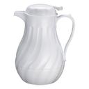Winco White Swirl Push Button Insulated Beverage Server, 20 Ounce -- 12 per case.