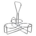 Winco Chrome-Plated 3-Ring Condiment Jar Holder, 7.50 inch Length.
