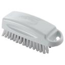 Winco White and Black Bristles Nail Cleaning Brush with Plastic Handle, 5 3/4 x 2 inch -- 48 per case