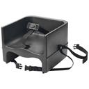 Winco Black Plastic Single Sided Booster Seat with 3 Way Strap, 12 x 11 7/8 x 9 1/4 inch