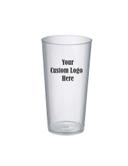 Clear Crystal Styrene Plastic Pint with 2 COLOR Custom Logo