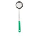 Stainless Steel One Piece Solid Portioner with Green Handle