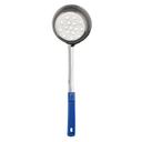 Stainless Steel One Piece Perforated Portioner with Blue Handle