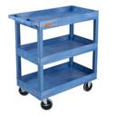Luxor Blue Heavy Duty Three 32 x 18 inch Tub Shelves Cart