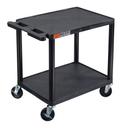 Luxor Black Two Shelves Electric AV Cart, 24 x 18 x 26 inch Height