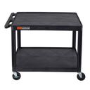 Luxor Black AV Cart with Two Shelves, 32 x 24 x 27 inch