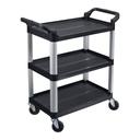 Luxor Black Three Shelves Serving Cart, 33.5 x 16.75 x 36.75 inch Height