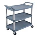 Luxor Gray Large Three Shelves Serving Cart, 40.5x 19.75 x 37.25 inch Height