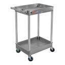 Luxor Gray Tub Cart with Two Shelves, 24 x 18 x 37.5 inch Height