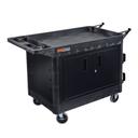 Luxor Black Industrial Work Cart with Locking Cabinet, 25.5 x 45.5 x 33 inch
