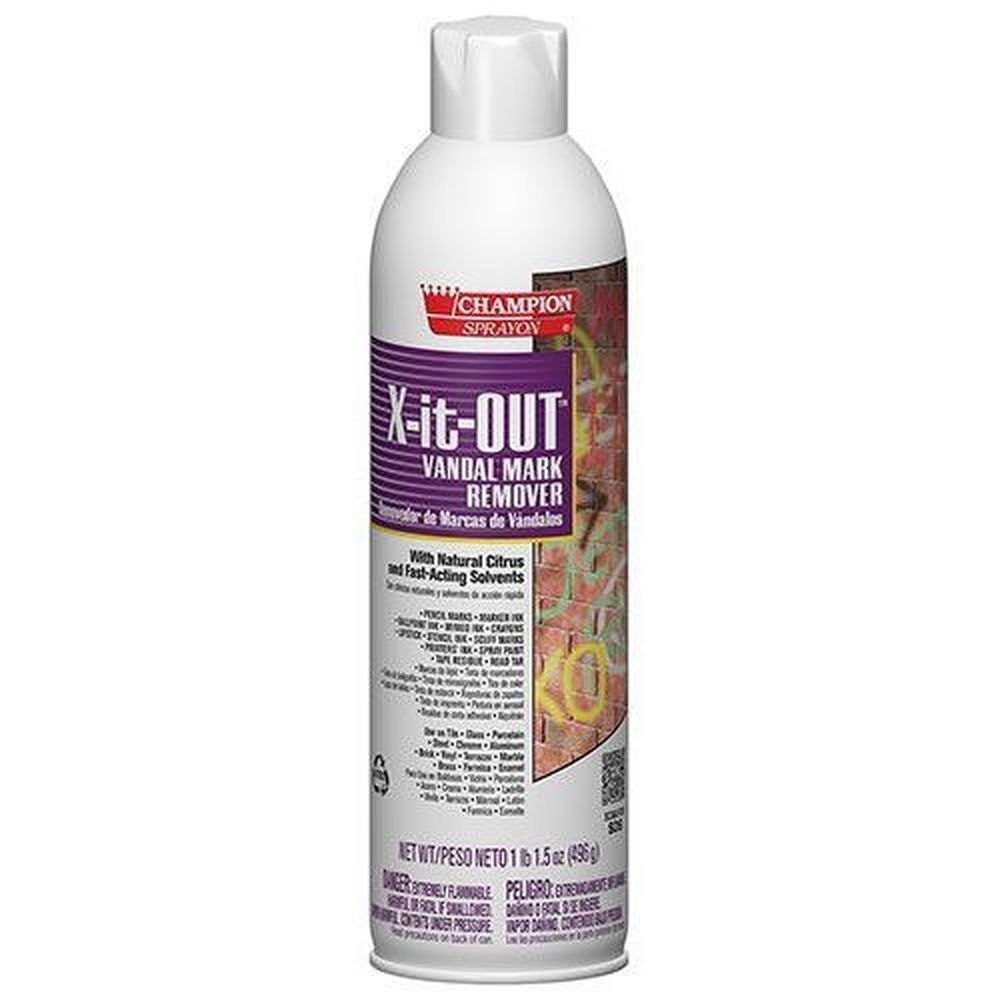 Champion Sprayon X-it Out Vandal Mark Remover, 17.5 Ounce Aerosol -- 12 Per Case