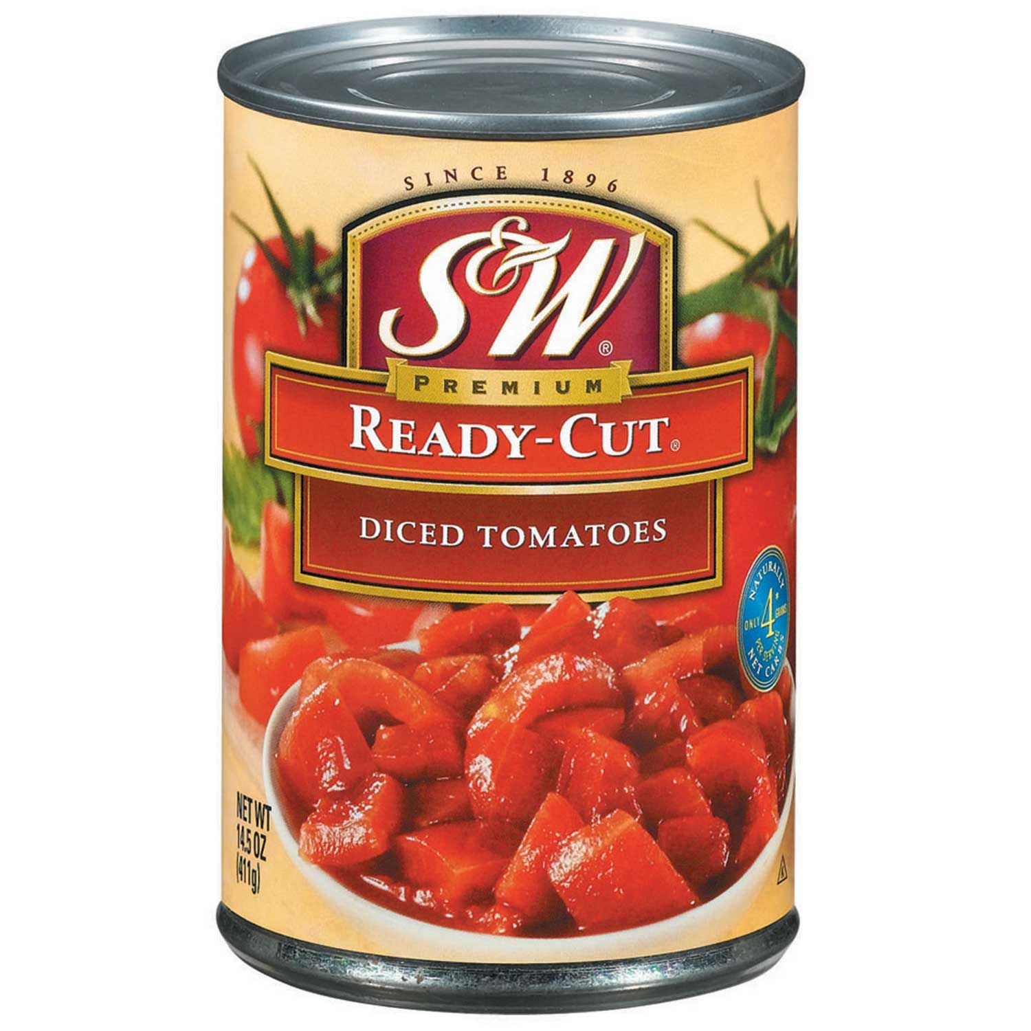 S&w Premium California Diced Tomatoes, 14.5 Ounce -- 12 Per Case