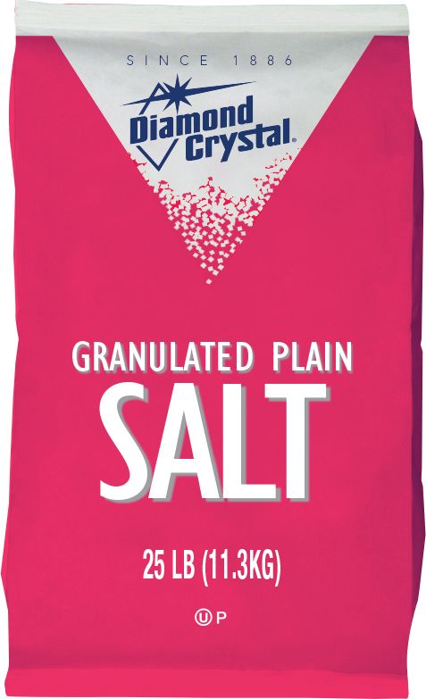 Diamond Crystal Plain Granulated Salt, 25 Pound