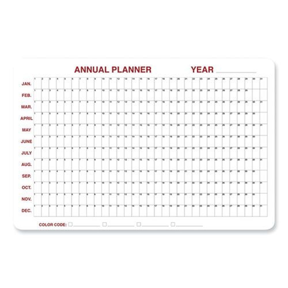 Ghent White/red/black Surface 12 Month Whiteboard Calendar With Radius Corners, 36 X 24 Inch