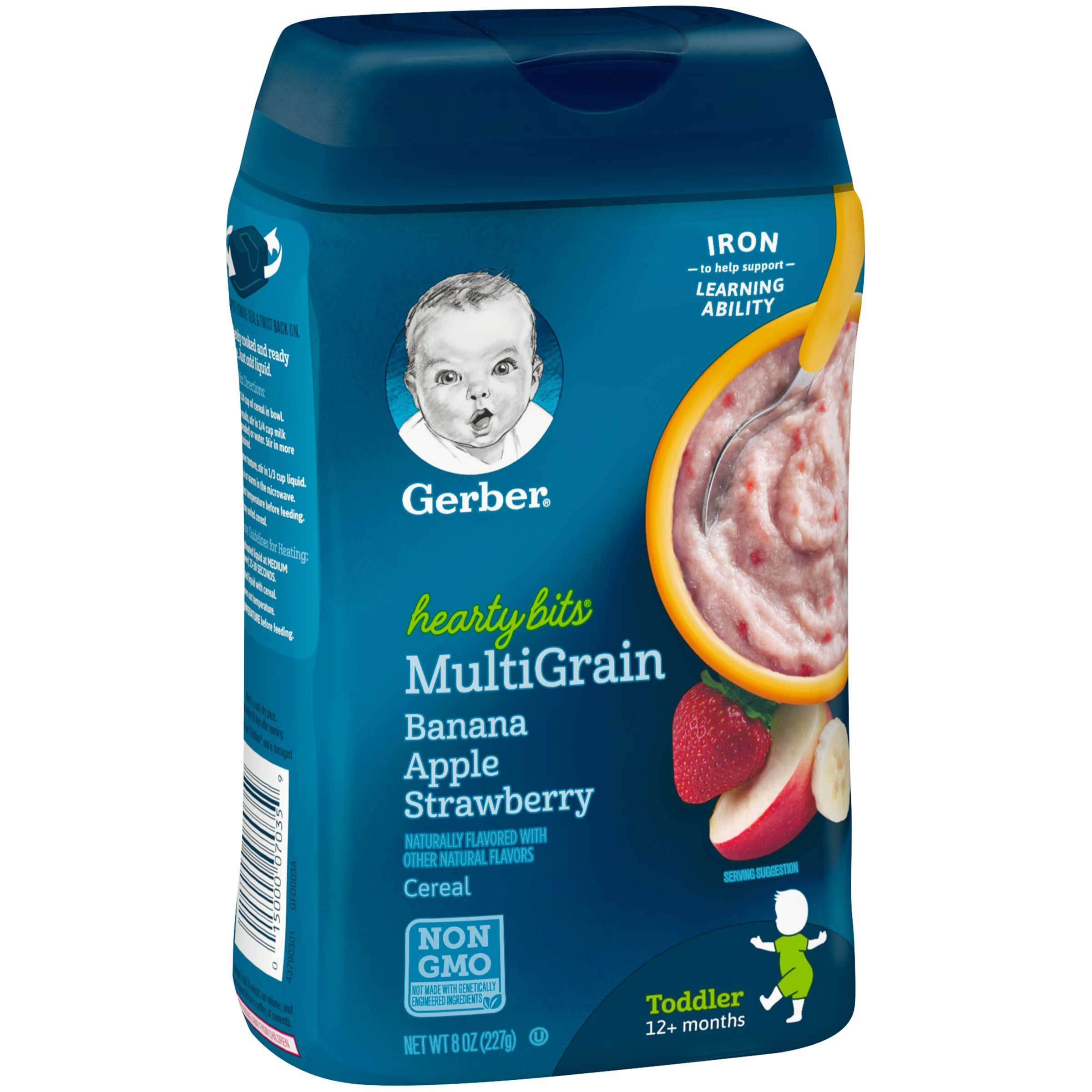 Gerber Hearty Bits Infant Banana Apple Strawberry Baby Cereal, 8 Ounce -- 6 Per Case