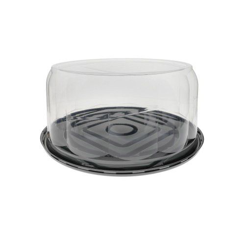Pactiv Rpet Black Cake Base With Rose Dome Lid, 2 Ounce Capacity -- 45 Per Case