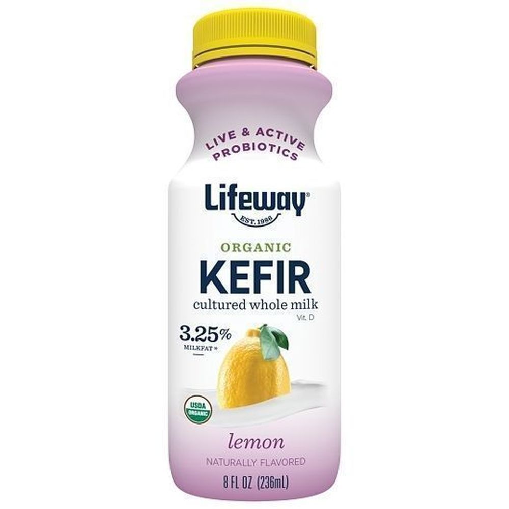 Lifeway Organic Lemon Whole Milk Kefir, 8 Fluid Ounce -- 6 Per Case