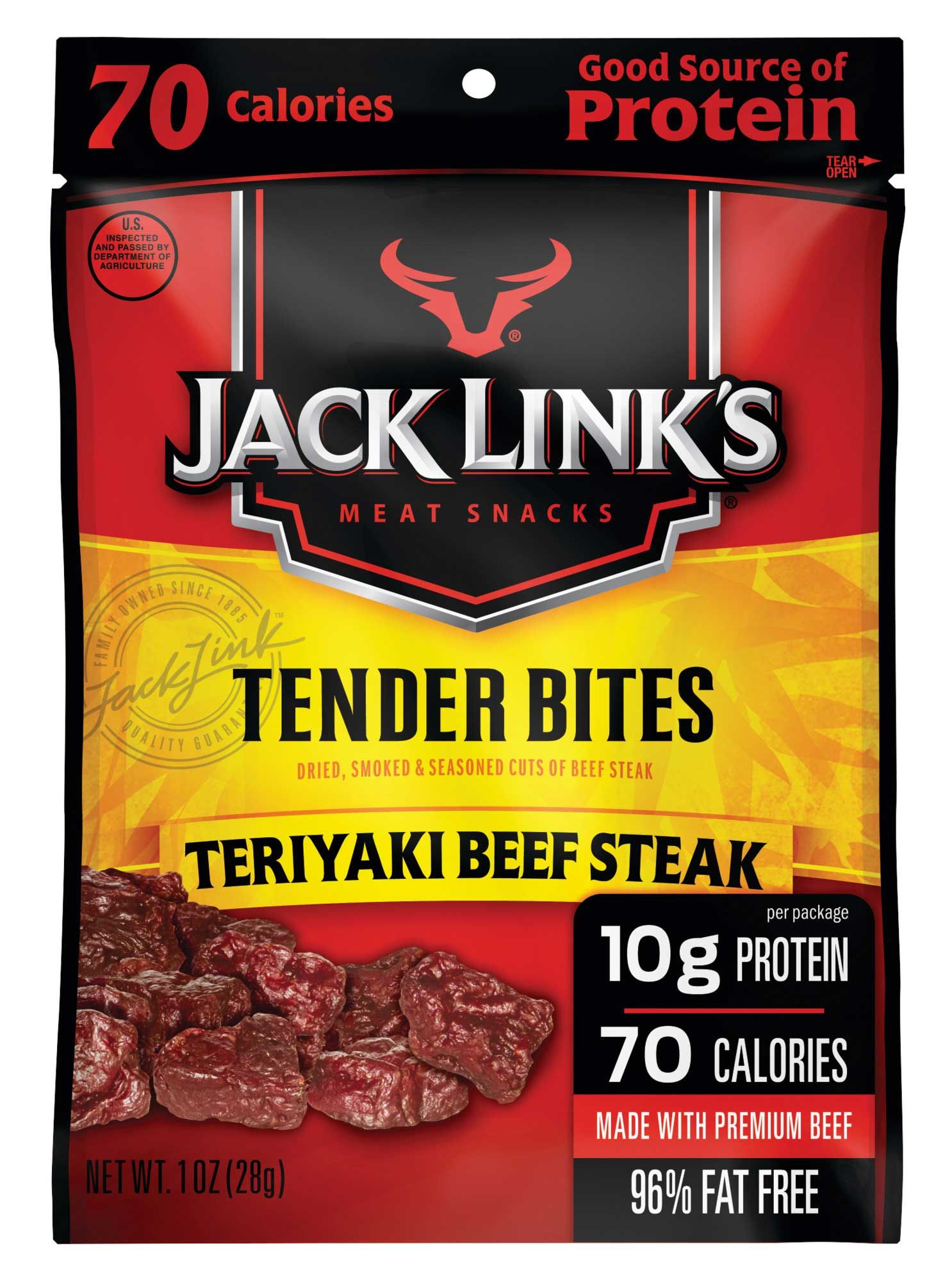 Jack Link's Teriyaki Beef Steak Tender Bites, 1 Ounce -- 48 Per Case