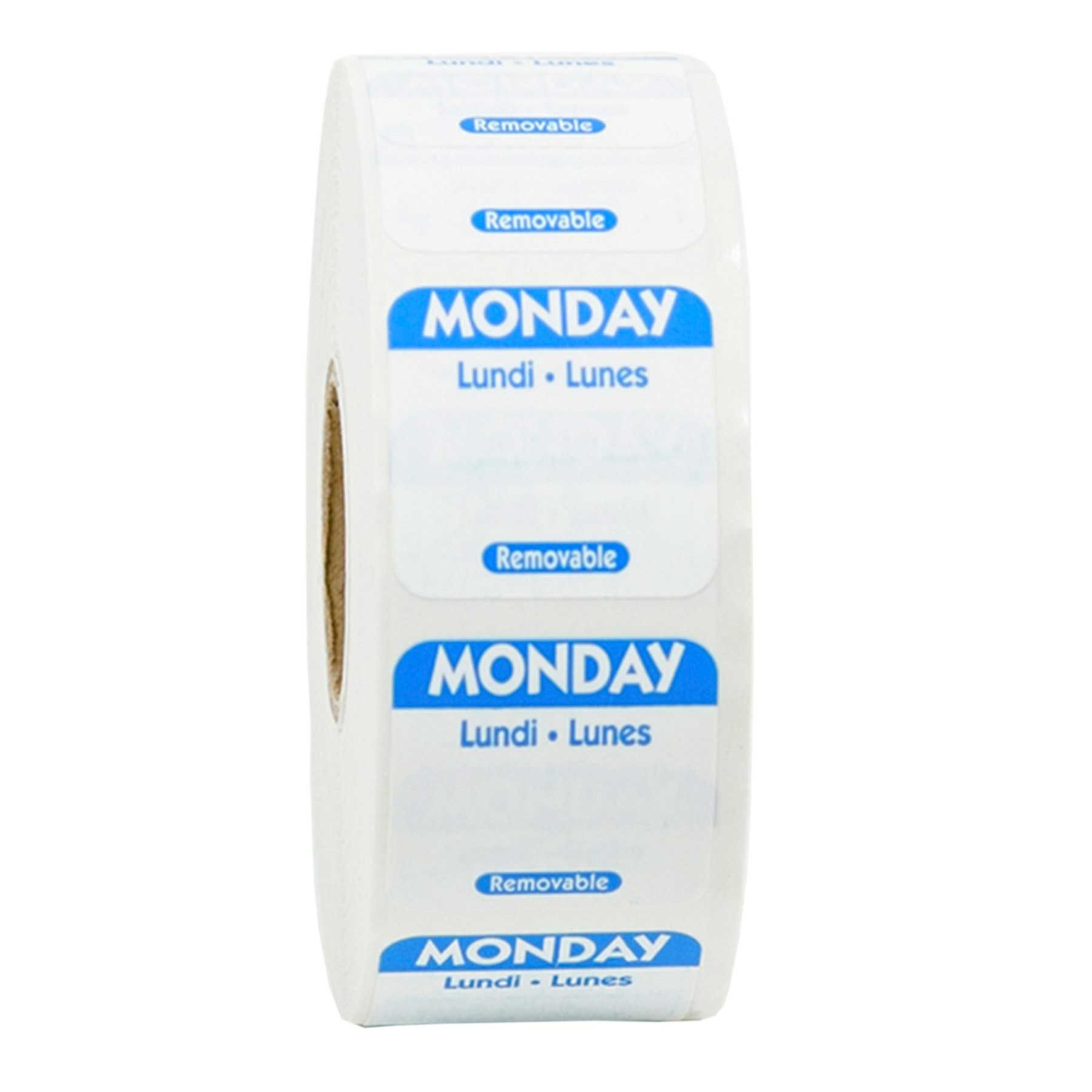 Ncco Dateit Blue Trilingual Removable Label, Monday, 1 X 1 Inch -- 1000 Per Case