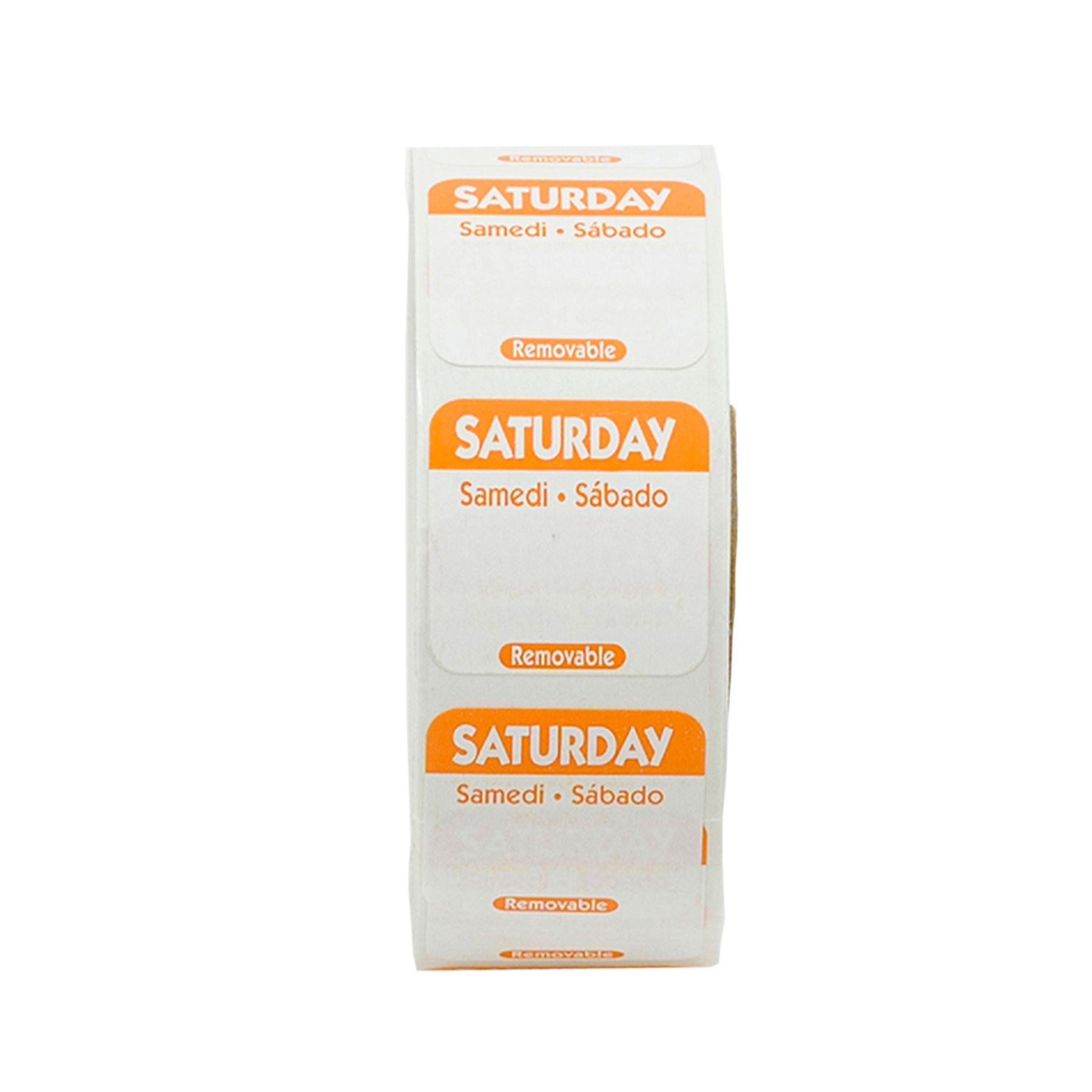 Ncco Dateit Orange Trilingual Removable Label, Saturday, 1 X 1 Inch -- 1000 Per Case
