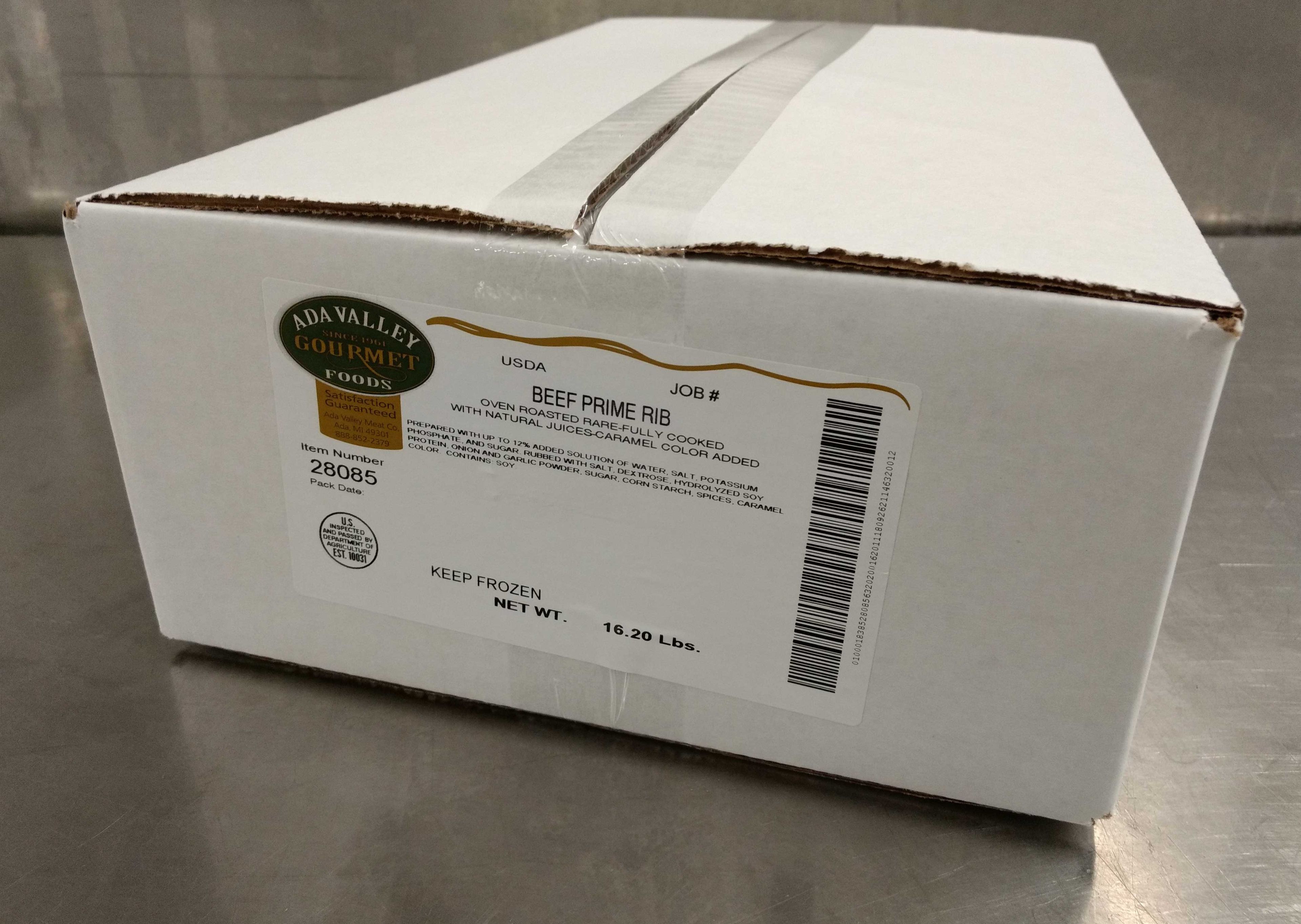 Ada Valley Gourmet Foods No Roll Cooked Rare Half Prime Beef Rib, 7.5 Pound -- 2 Per Case
