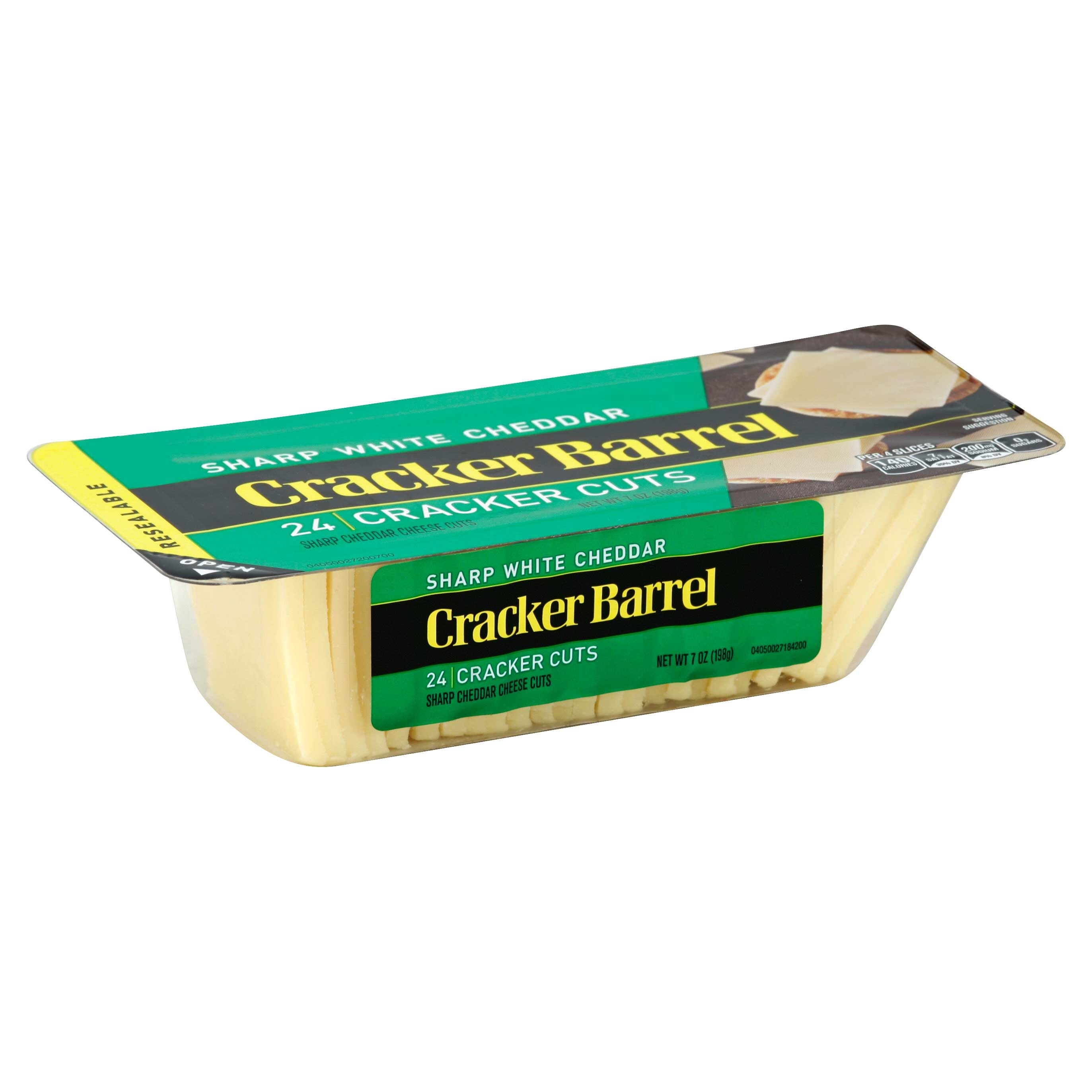 Cracker Barrel Cracker Cuts Natural Sharp White Cheddar Cheese, 7 Ounce -- 12 Per Case