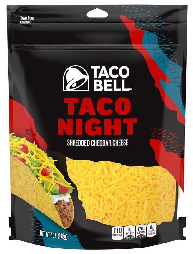 Taco Bell, Taco Night Shredded Cheddar Cheese, 7 Ounce -- 12 Per Case