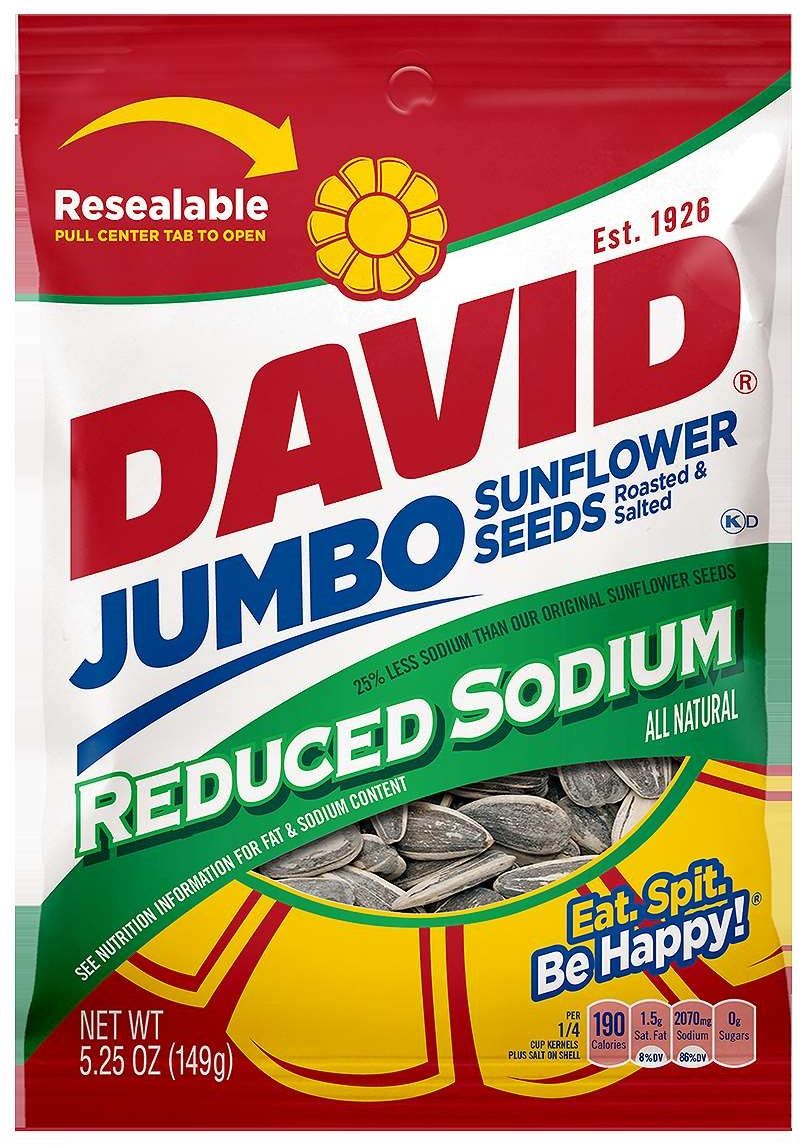 David Reduced Sodium Sunflower Seed, 5.25 Ounce -- 12 Per Case