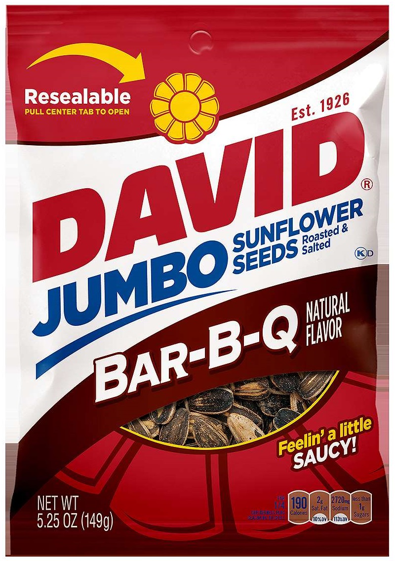 David Barbecue Sunflower Seed, 5.25 Ounce -- 12 Per Case
