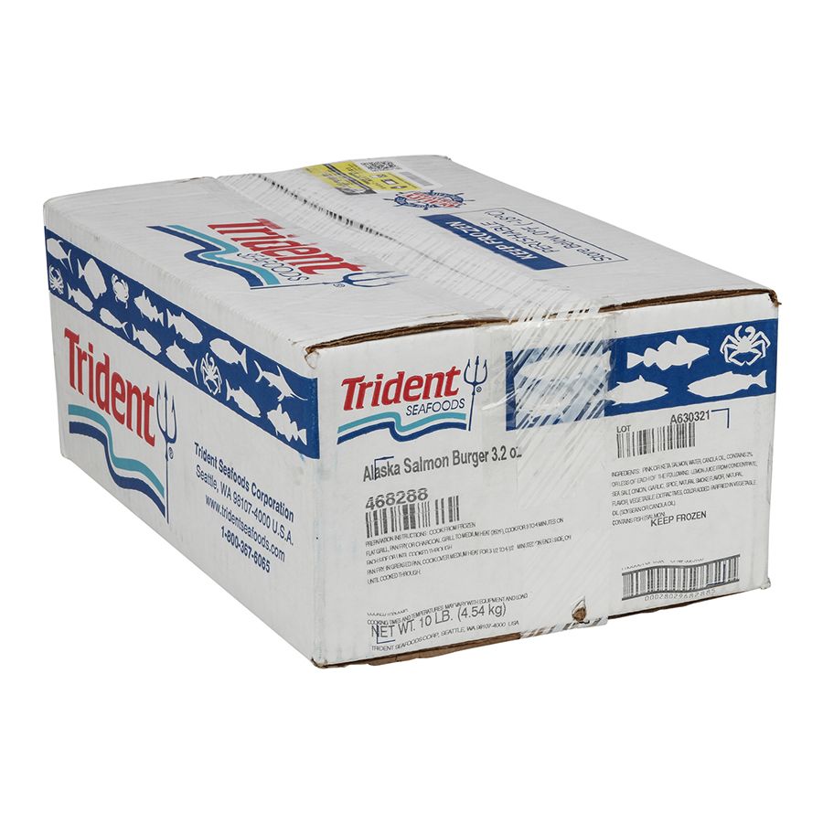 Trident Seafoods Alaska Salmon Burger, 3.2 Ounce Pieces, 10 Pound