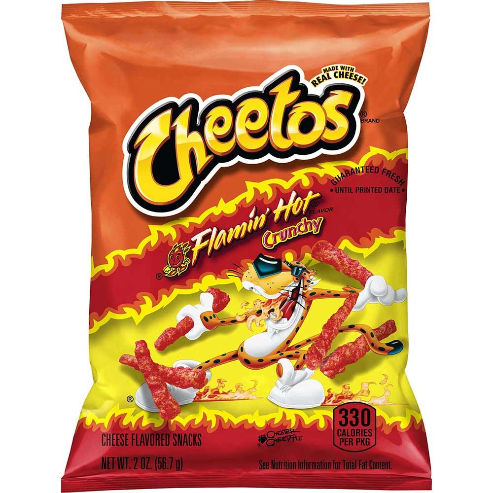 Cheetos Crunchy Flamin Hot Cheese Flavored Snacks, 2 Ounce -- 64 Per Case