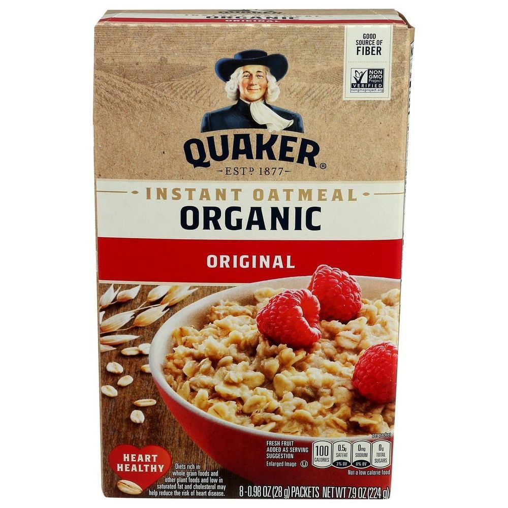 Quaker Organic Original Instant Oatmeal, 7.9 Ounce -- 6 Per Case