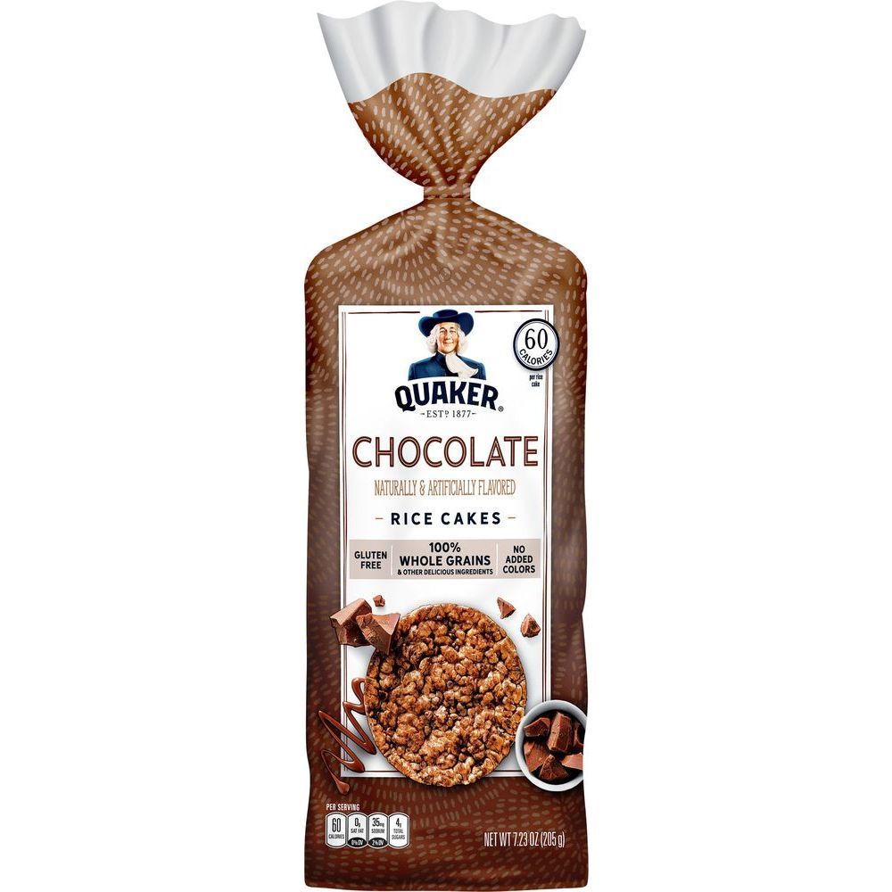 Quaker Chocolate Rice Cakes, 7.23 Ounce -- 12 Per Case