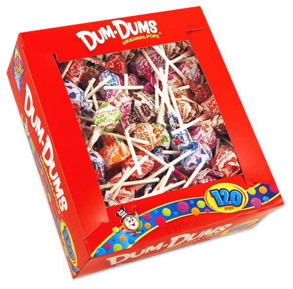 Dum Dums Pops Assorterd Candy, 120 Count -- 18 Per Case