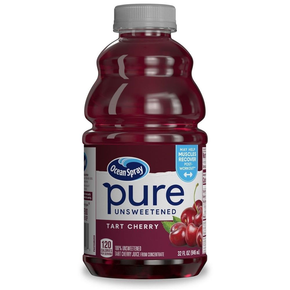 Ocean Spray 100 Percent Pure Tart Cherry Juice, 32 Fluid Ounce -- 8 Per Case