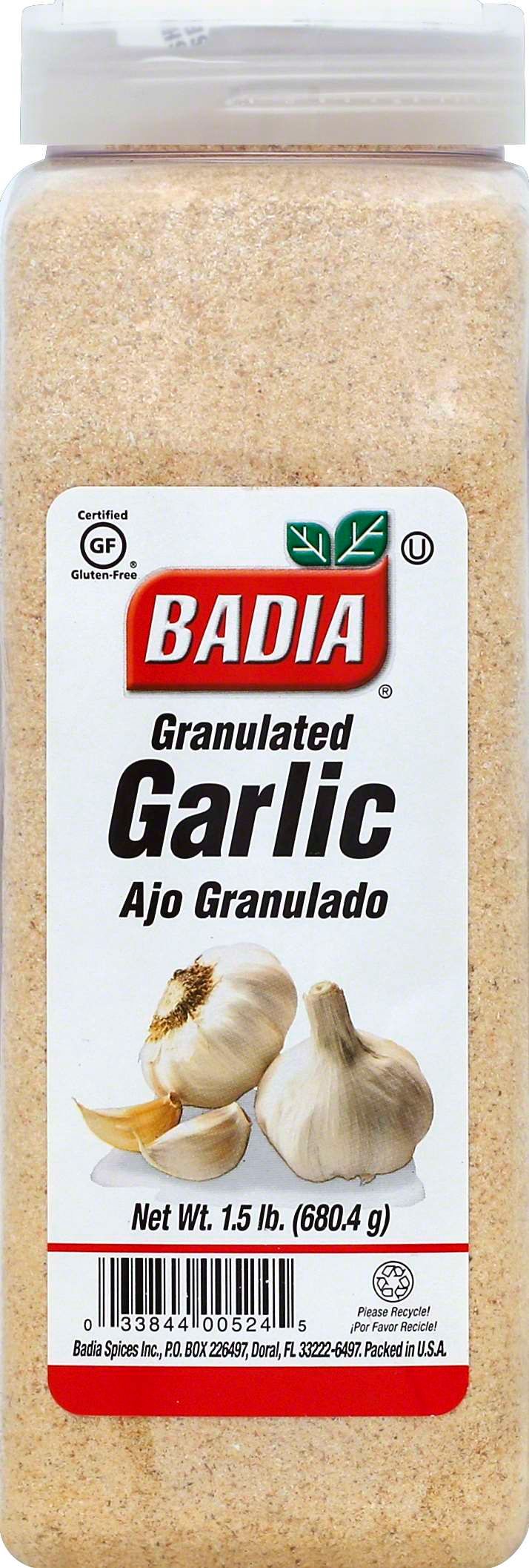 Badia Granulated Garlic, 1.5 Pound Bottle -- 6 Per Case
