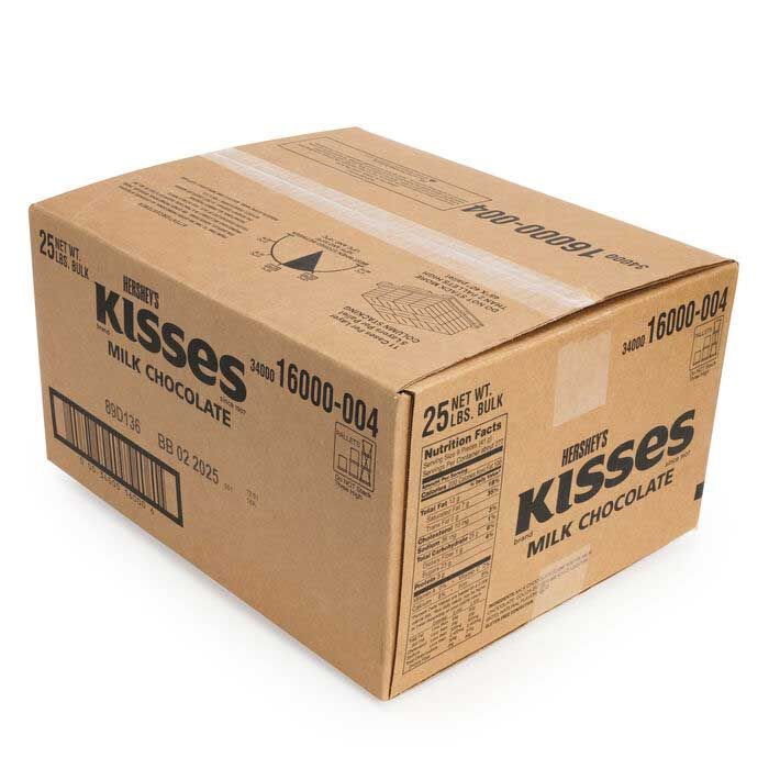 Hershey's Kisses Individually Wrapped Milk Chocolate Candy, 25 Pound