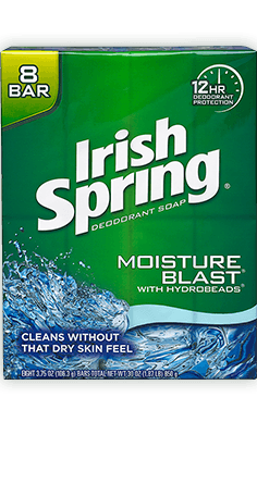 Irish Spring Moisture Blast Deodorant Bar Soap, 30 Ounce, 8 Count -- 9 Per Case