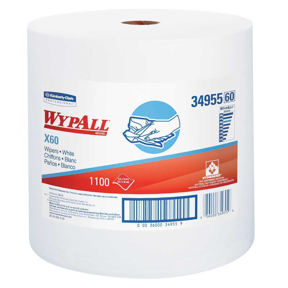Wypall Generalclean White X60 Jumbo Multi-task Cleaning Cloth, 1100 Count